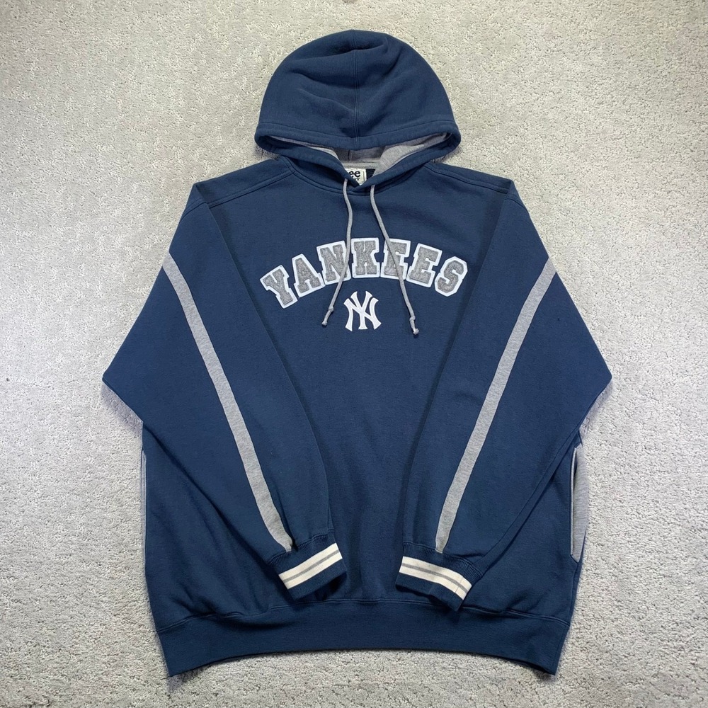 VINTAGE Lee Sport‎ New York Yankees Hoodie Mens XL Navy Gray MLB Baseball 90s